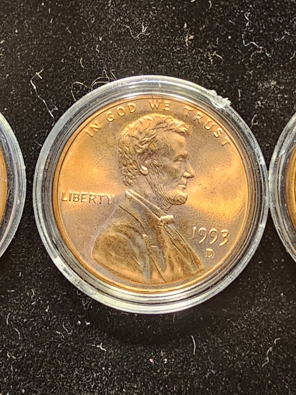 3 Lincoln Memorial Penny's 1992,1993-D,1994-D